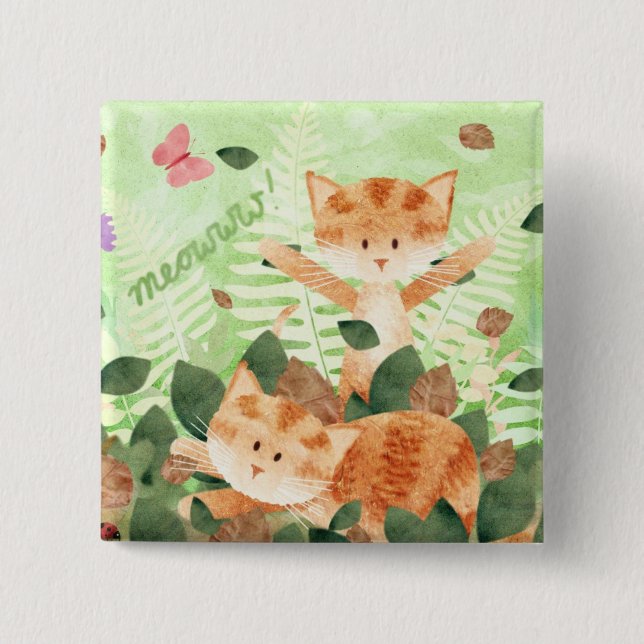Katzenlaubscherze - Button-Abzeichen Button (Vorderseite)