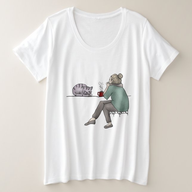 Katzenleben Große Größe T-Shirt (Design vorne)