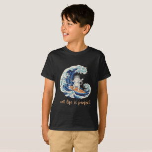 Katzenleben ist perfekt beim Surfen - Großer Welle T-Shirt