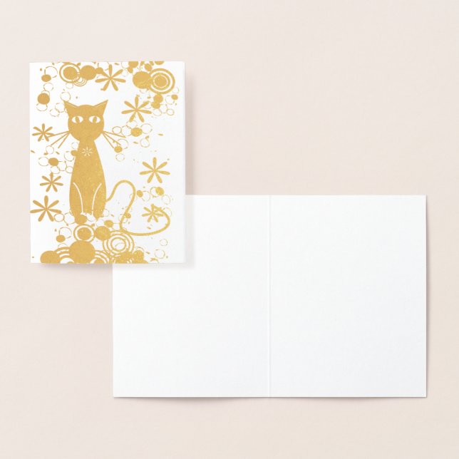 Katzenleere Inside Foil Note Card Folienkarte (Anzeige)