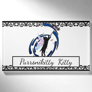 Katzenleuchter Namenschild