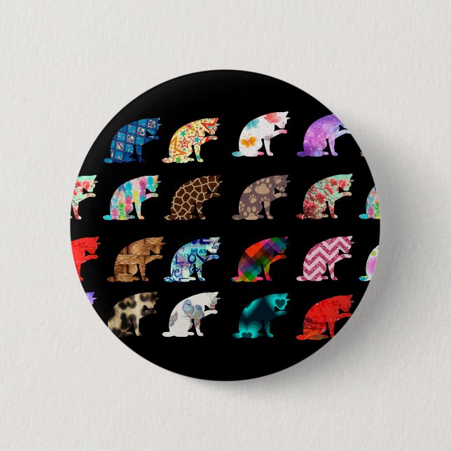 Katzenlickmuster Button (Vorderseite)
