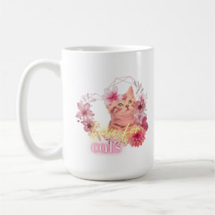 Katzenliebe-Tasse – Süße Blumen-Kätzchen-Kaffeetas Kaffeetasse