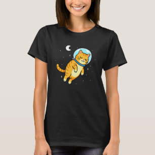 Katzenliebhaber Astronaut Weltraum Mond Mama Papa  T-Shirt