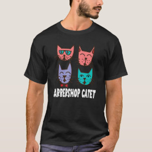 Katzenliebhaber-Barbershop-Catet-Barbershop-Quarte T-Shirt