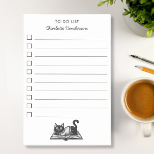 Katzenliebhaber Buch Schwarz-Weiß Individuelles Sk Post-it Klebezettel