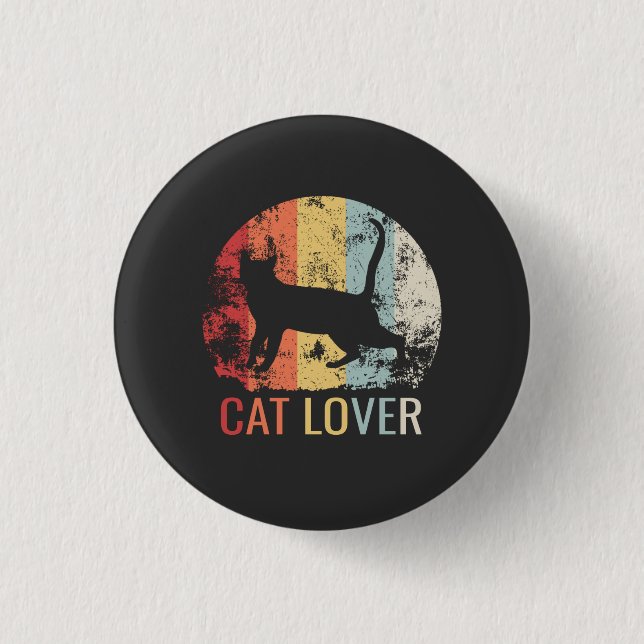 Katzenliebhaber-Button Button (Vorderseite)