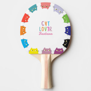 Katzenliebhaber Cute Kawaii Tischtennis Schläger