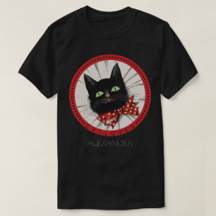 Katzenliebhaber Fliege Rot Schwarz Grün Individual T-Shirt