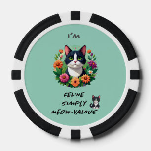 Katzenliebhaber floraler Smokingkatze Pokerchips