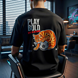 Katzenliebhaber Fußball Lustig Sportfan T-Shirt