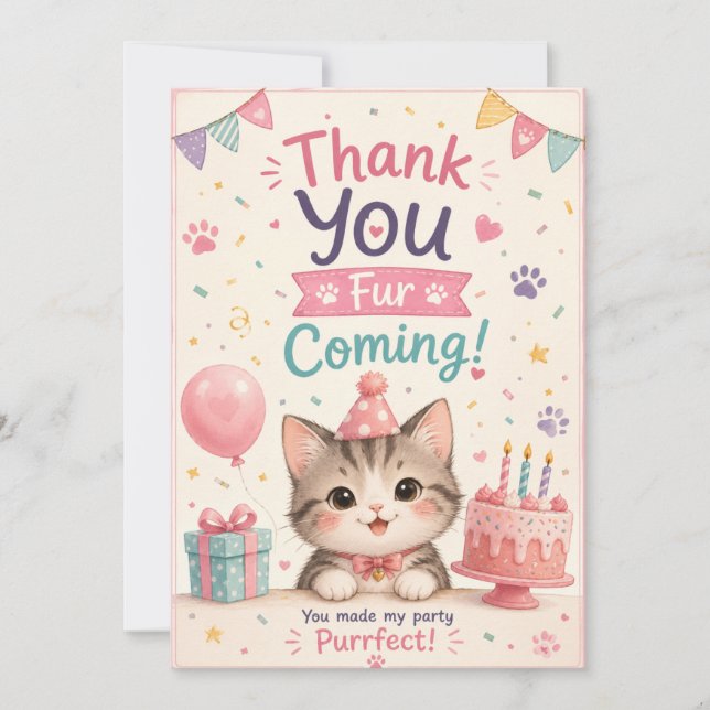 Katzenliebhaber Geburtstag Danke Karten (Vorderseite)