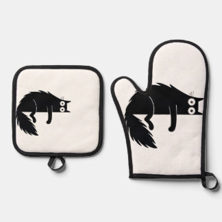 Katzenliebhaber Geschenk für Oven Mitt & Pot Holde Ofenhandschuh & Topflappen-Set
