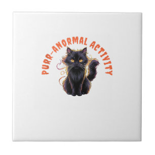 Katzenliebhaber Halloween Purr-anormale Aktivität Fliese