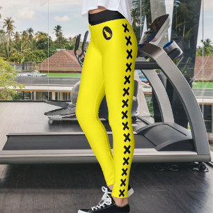 Katzenliebhaber Haustier-Mama Gelb Schwarz Muster Leggings