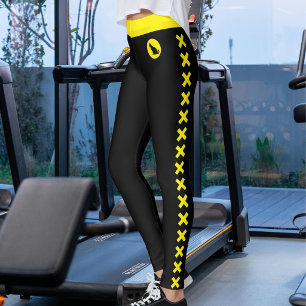 Katzenliebhaber Haustier Mama Gelb Schwarz Muster Leggings