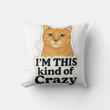 - „Katzenliebhaber-Humor-Kissen – Oranges Katzende