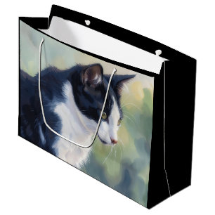 Katzenliebhaber Katzen Kunst Große Geschenktasche Geschenktüte