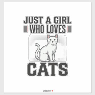 Katzenliebhaber Mädchen Vintage Gravur-Shirt-Desig Aufkleber