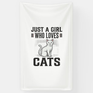Katzenliebhaber Mädchen Vintage Gravur-Shirt-Desig Banner