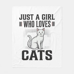 Katzenliebhaber Mädchen Vintage Gravur Shirt Desig Fleecedecke