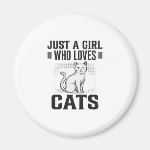 Katzenliebhaber Mädchen Vintage Gravur-Shirt-Desig Magnet