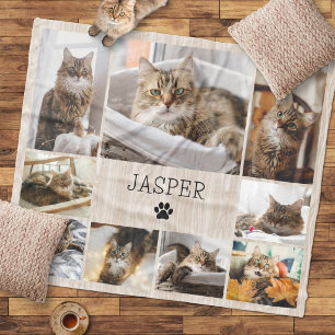 Katzenliebhaber-Mama-Papa-Foto-Collage Fleecedecke