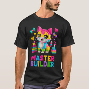 Katzenliebhaber Meister Erbauer Bausteine Blöcke K T-Shirt
