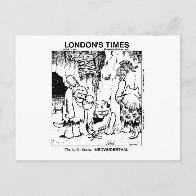 Katzenliebhaber "Meownderthals" Geschenke von Cart Postkarte (Vorderseite)