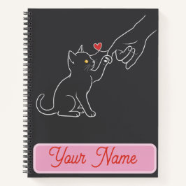 Katzenliebhaber Minimalistische Herz-Illustration Notizbuch