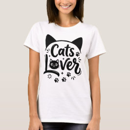 Katzenliebhaber Minimalistische Typografie Moderne T-Shirt