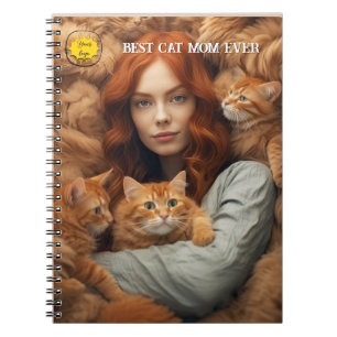 Katzenliebhaber-Mutter Foto orange Notizblock