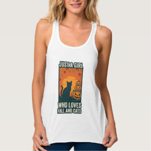 Katzenliebhaber Nur Ein Mädchen Das Herbst Und Kat Tank Top