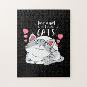 Katzenliebhaber Nur Ein Mädchen Das Katzen Liebt Puzzle