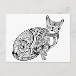 Katzenliebhaber Schwarz-Weiß-Katze Postkarte