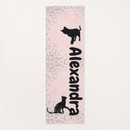 Katzenliebhaber Schwarze Katzen Diamanten Pink Was Yogamatte