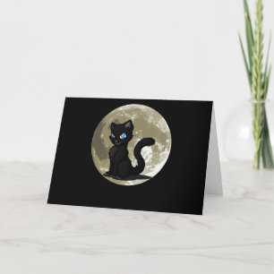 Katzenliebhaber Schwarze Katzenmond-Geschenkidee Feiertagskarte