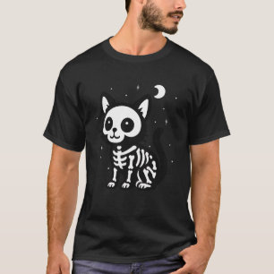 Katzenliebhaber Skelett Halloween Mama Papa Kinder T-Shirt