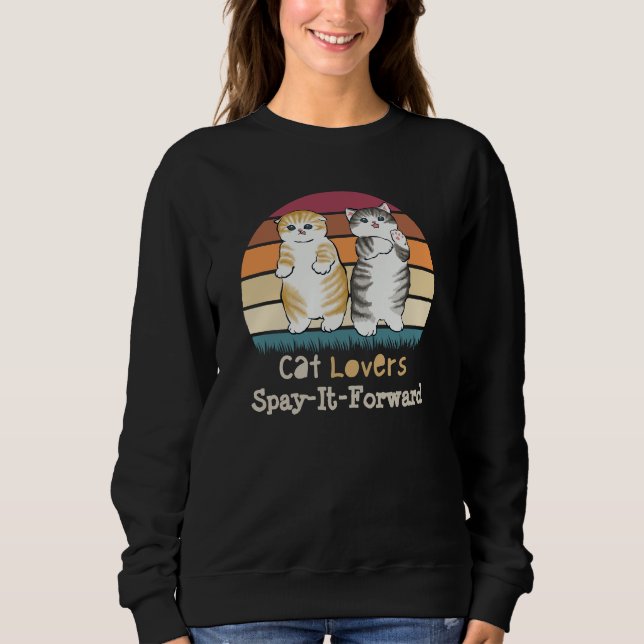 Katzenliebhaber spart es vorwärts, Kitty Sunset De Sweatshirt (Vorderseite)