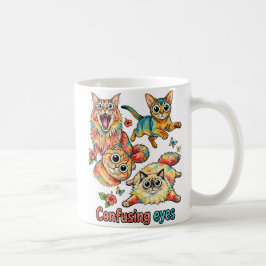 Katzenliebhaber Spaß Katze Neugieriges Quartett, K Kaffeetasse