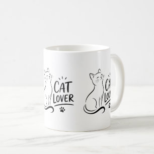 Katzenliebhaber – Süße minimalistische Katze Kaffeetasse