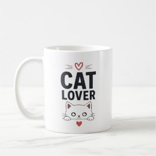 Katzenliebhaber Süße Minimalistische Katzenillustr Kaffeetasse