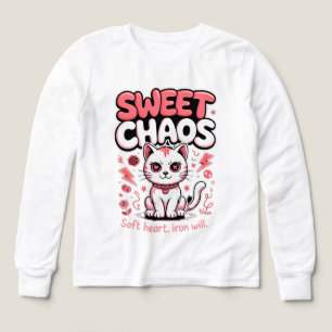 Katzenliebhaber Süße Süße Chaos Mädchen T-Shirt