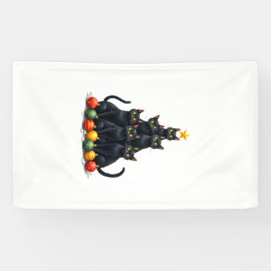 Katzenliebhaber Süße und Lustige Feiertagsbaum Wei Banner