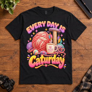 Katzenliebhaber Täglich Ist Caturday Kuschelige Ka T-Shirt