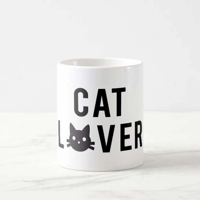 Katzenliebhaber-Textentwurf mit Gesicht der Tasse (Mittel)