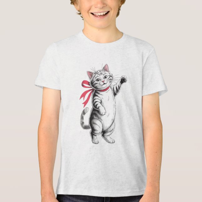 Katzenliebhaber Tri-Blend Shirt (Vorderseite)