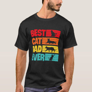 Katzenliebhaber Vintag Bester KatzenVater je Retro T-Shirt