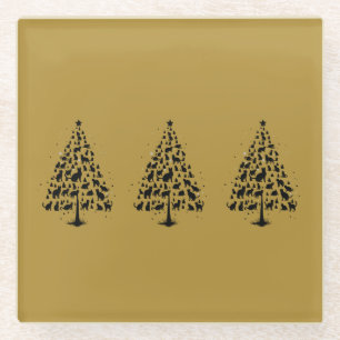 Katzenliebhaber-Weihnachtsbaum 1 Glasuntersetzer