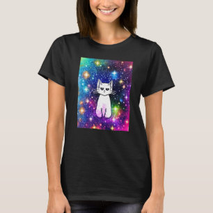 Katzenliebhaber Weltraumkatze Kitten In Katzenkuns T-Shirt